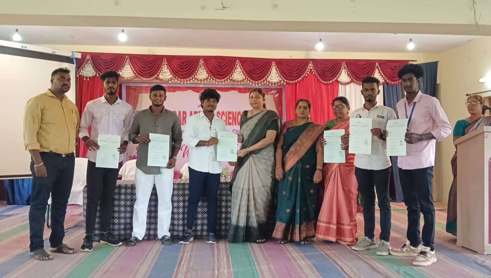  Our College Principal Presented Sports Certificate  to the Students